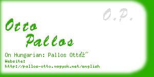 otto pallos business card